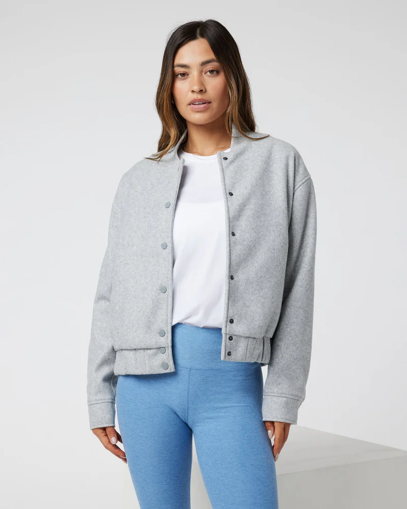 Image of Soho Melton Jacket | Light Heather Grey