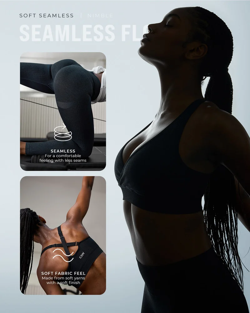 Soft Seamless Sports Bra Black