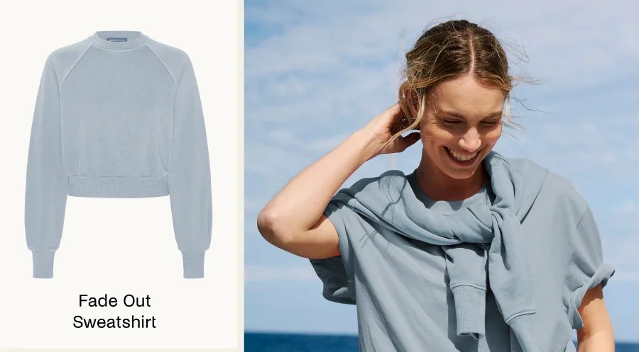 Fade Out Sweatshirt in Washed After Dark Navy