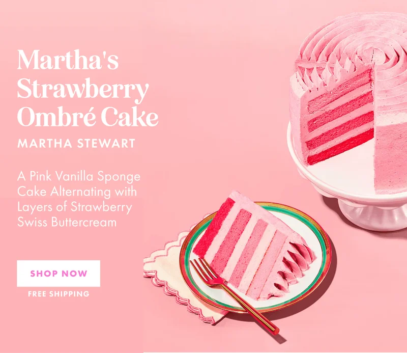 Martha's Strawberry Ombré Cake Martha's Strawberry Ombré Cake