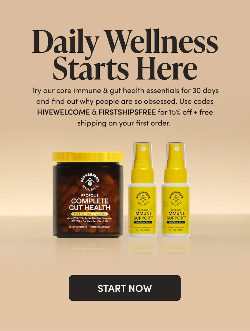 Daily Wellness Starts Here  Try our core immune & gut health essentials for 30 days and find out why people are so obsessed. Use codes HIVEWELCOME & FIRSTSHIPSFREE for 15% off + free shipping on your first order.