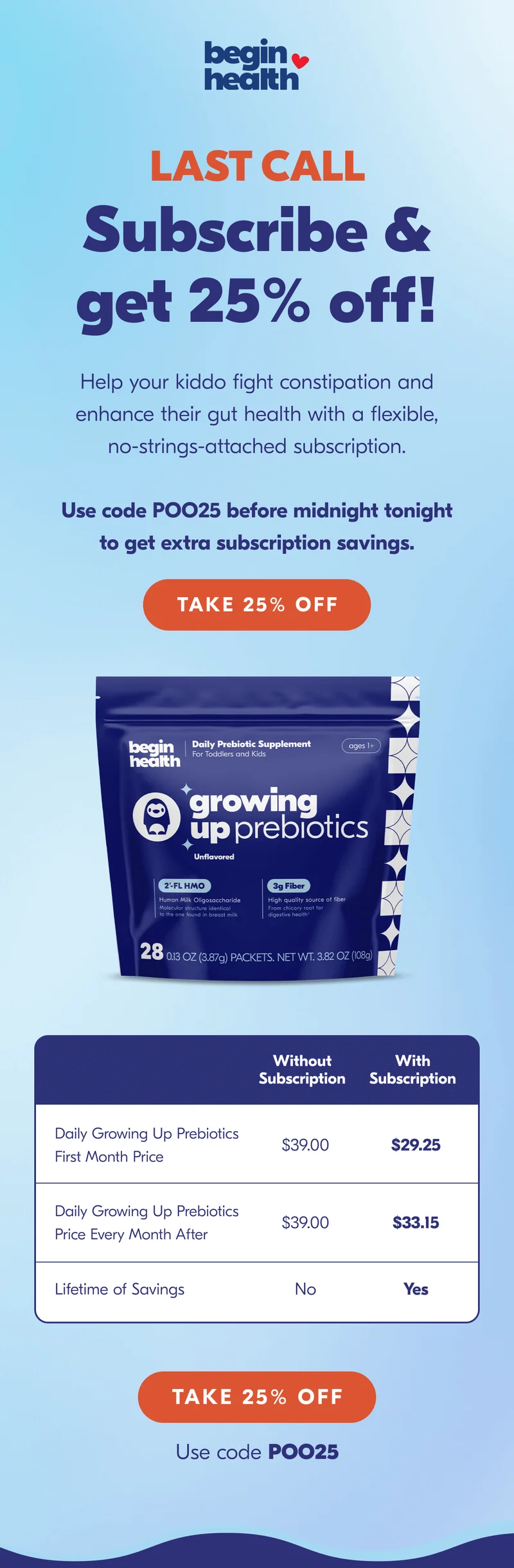 Subscribe and get 25% off with code POO25
