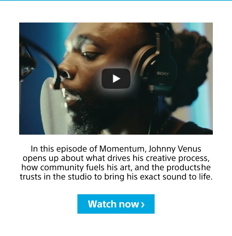 In this episode of Momentum, Johnny Venus opens up about what drives his creative process, how community fuels his art, and the products he trusts in the studio to bring his exact sound to life. Watch now