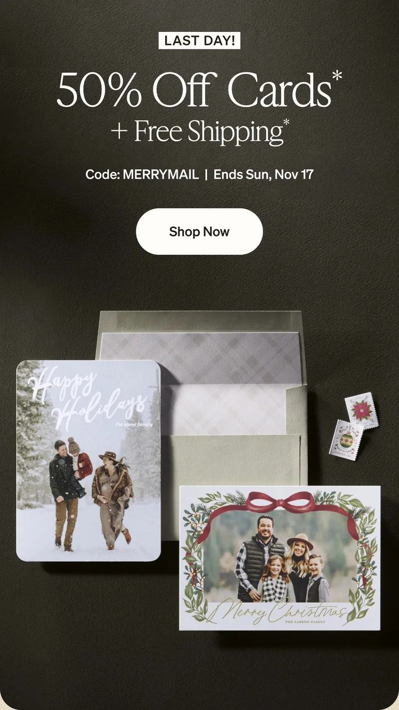 50% Off Cards + Up to 50% Off
