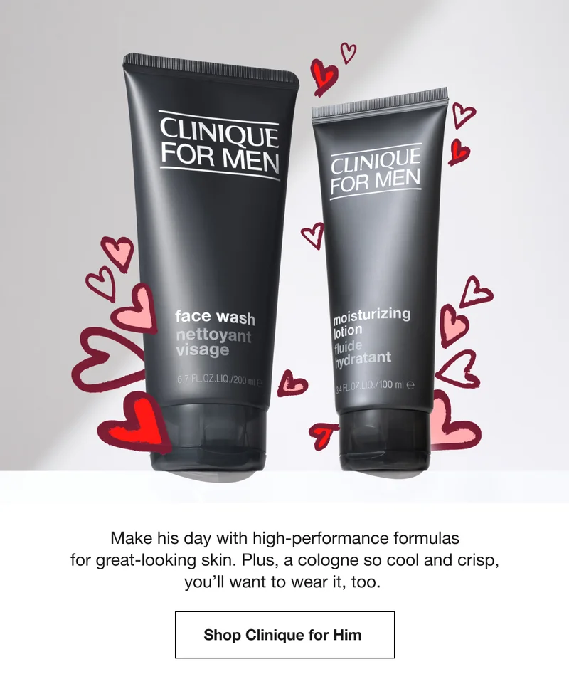 Make his day with high-performance formulas for great-looking skin. Plus, a cologne so cool and crisp, you’ll want to wear it, too. | Shop Clinique for Him
