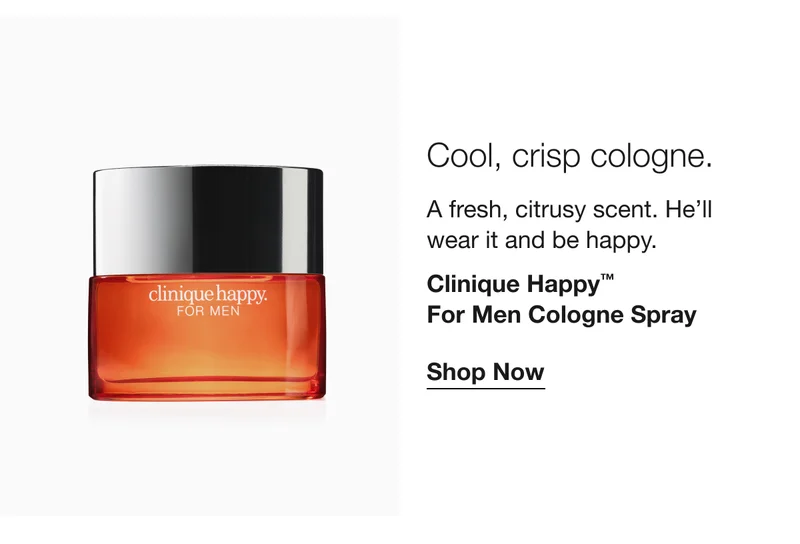 Cool, crisp cologne. | A fresh, citrusy scent. He’ll wear it and be happy. | Clinique Happy™ For Men Cologne Spray | Shop Now