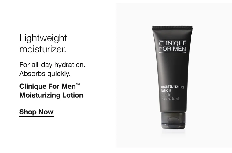 Lightweight moisturizer. | For all-day hydration. Absorbs quickly. | Clinique For Men™ Moisturizing Lotion | Shop Now