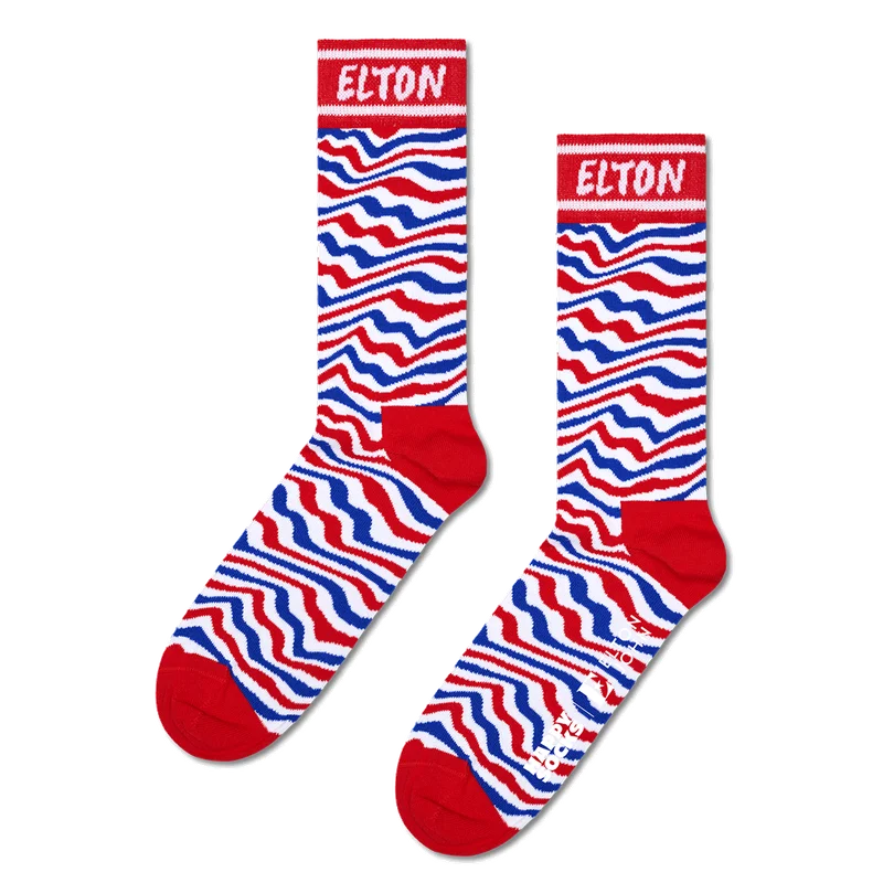 Elton John Striped Sock