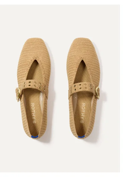 Tan Woven Max Buckle Mary Jane