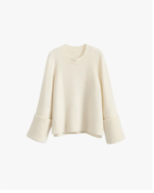 Alpaca Wool Rolled Cuff Sweater