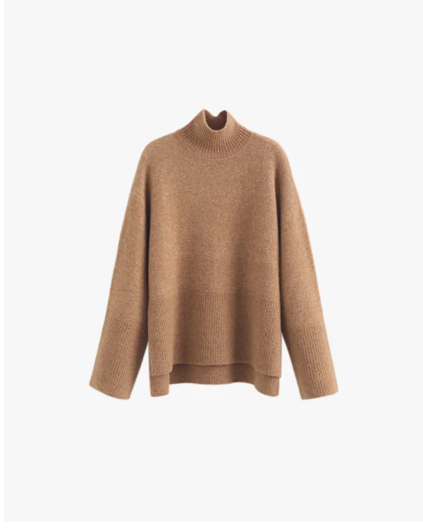 Alpaca Wool Relaxed Turtleneck Sweater