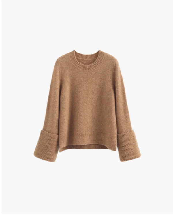 Alpaca Wool Rolled Cuff Sweater