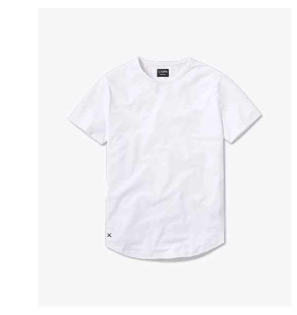 White AO Curve-Hem Tee