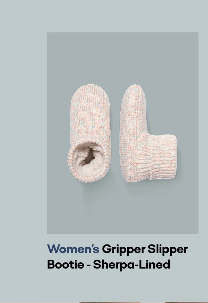 Women's Gripper Slipper Bootie - Sherpa-Lined