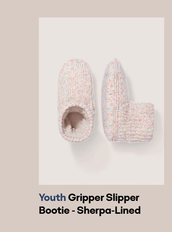 Youth Gripper Slipper Bootie - Sherpa-Lined