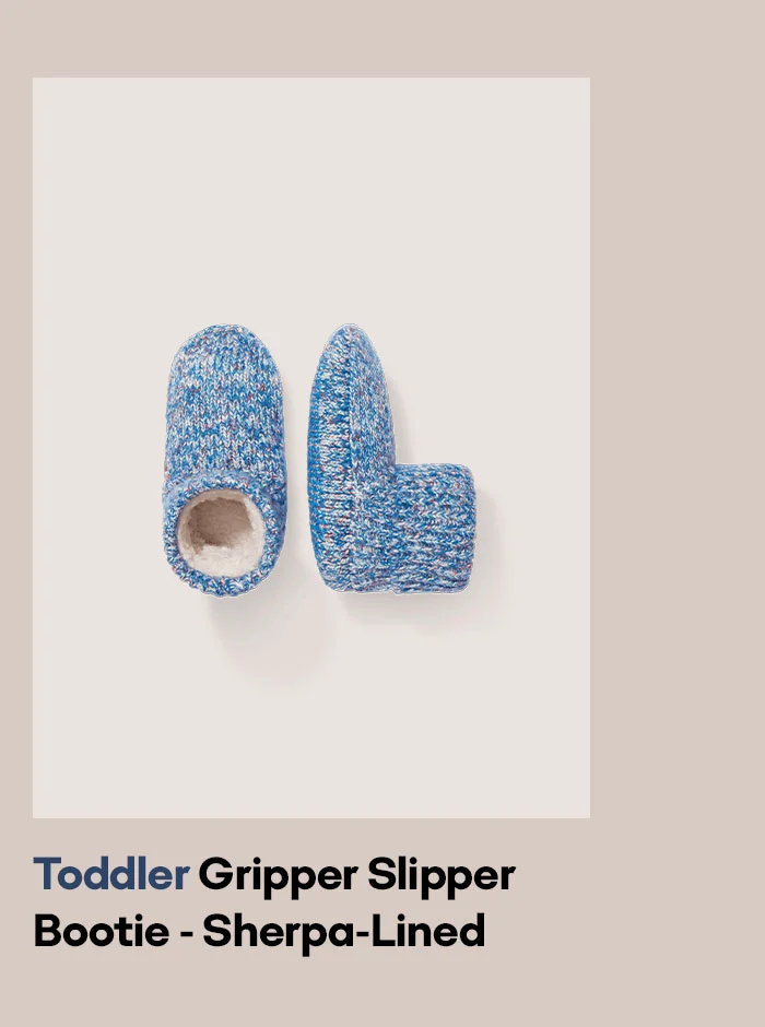Toddler Gripper Slipper Bootie - Sherpa-Lined