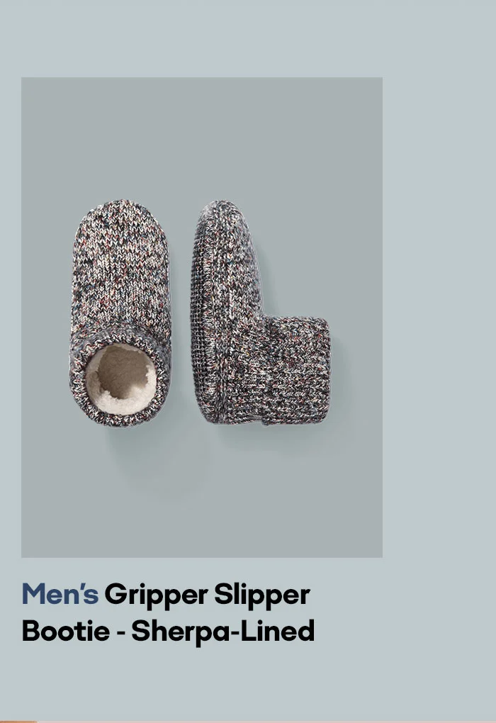 Men's Gripper Slipper Bootie - Sherpa-Lined
