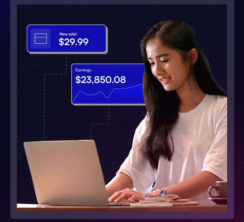Image of a female content creator growing her newsletter.
