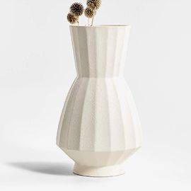 Warrick Ribbed White Vase
