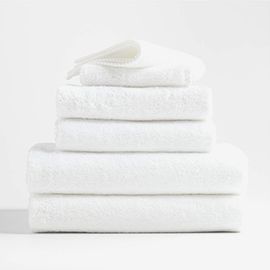 Quick-Dry Organic Cotton White Bath Towels