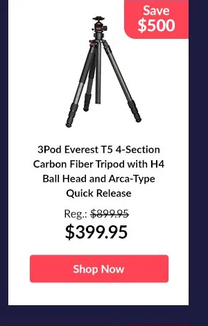 3Pod Everest T5 4-Section Carbon Fiber Tripod with H4 Ball Head and Arca-Type Quick Release