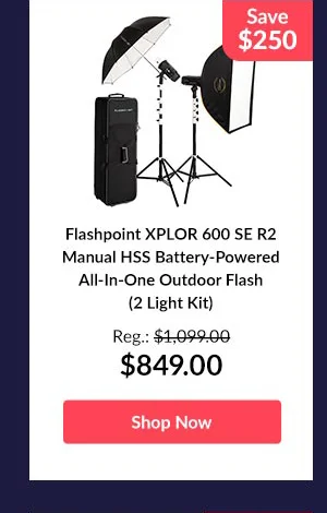 Flashpoint XPLOR 600 SE R2 Manual HSS Battery-Powered All-In-One Outdoor Flash (2 Light Kit)