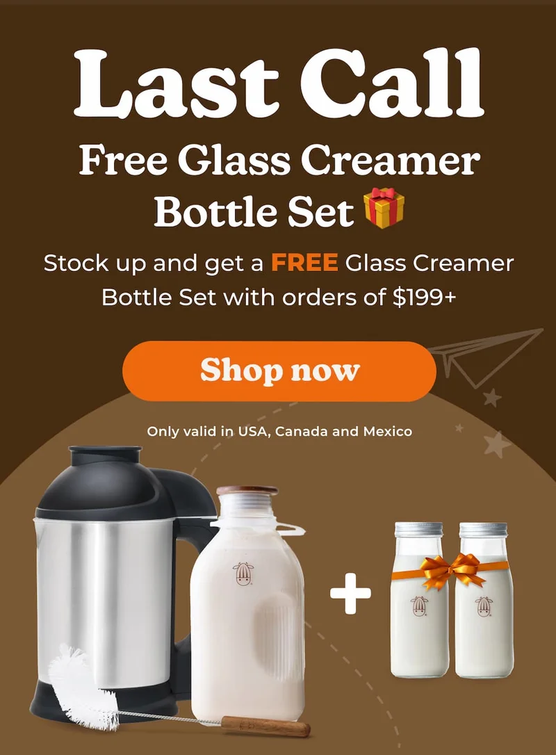 Last Call for Free Glass Creamer Bottle Set