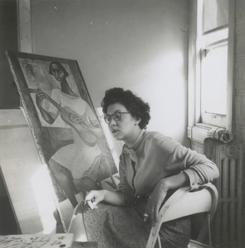 A photograph of Elizabeth Catlett
