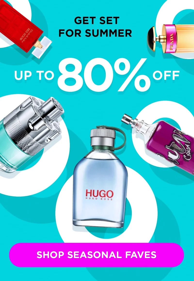 Popular perfume and cologne bottles float around summer savings