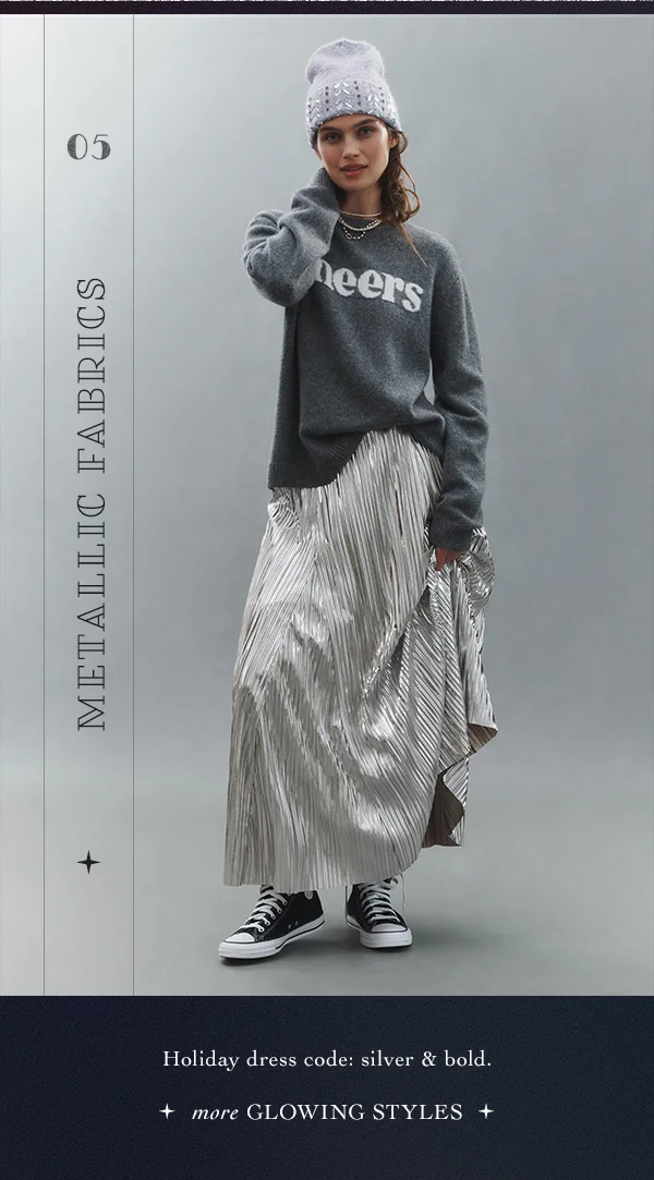 05. metallic fabrics, holiday dress code: silver and bold. more glowing styles