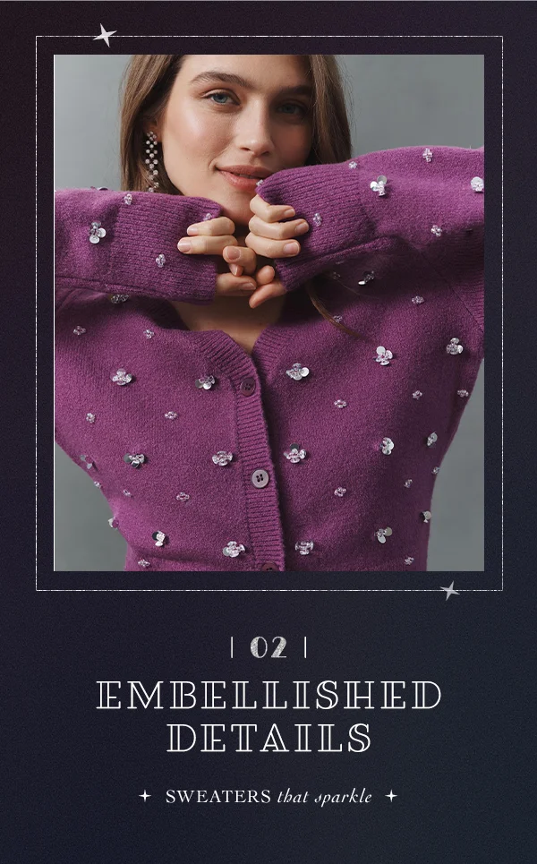 02. embellished details, sweaters that sparkle