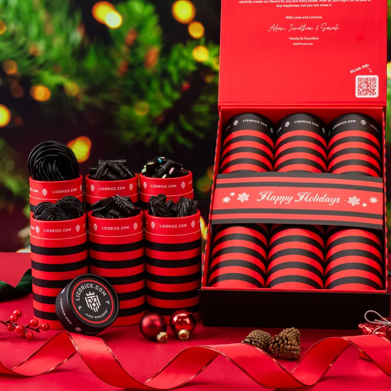 Image of 6 Tube Black Licorice Lover Holiday Gift Box
