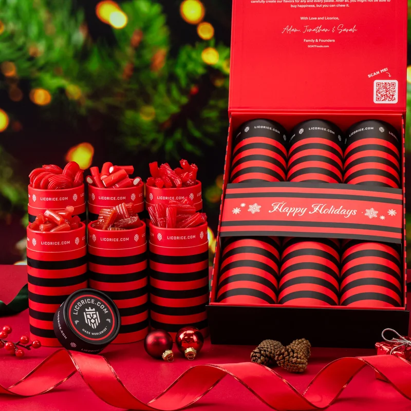 Image of 6 Tube Red Licorice Lover Holiday Gift Box
