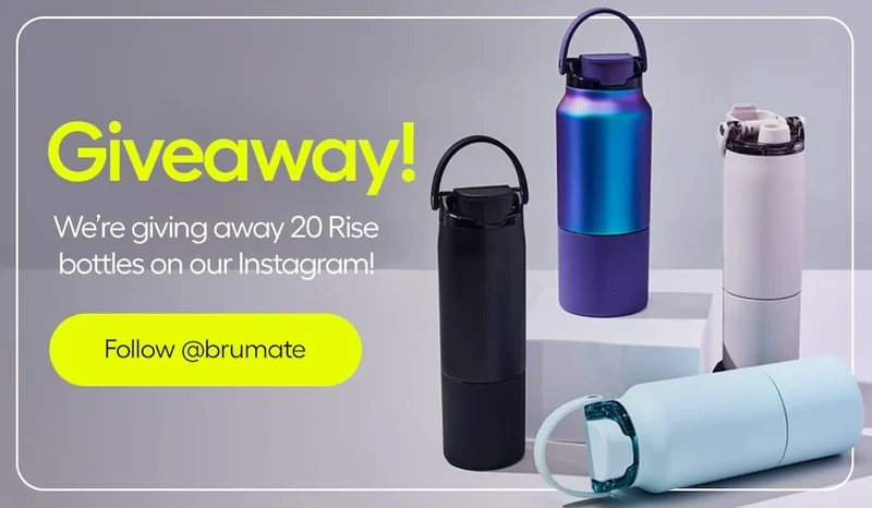 Giveaway! We're giving away 20 Rise bottles on our instagram! - Follow @brumate