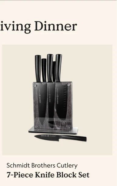 Jet Black 7-Piece Knife Block Set