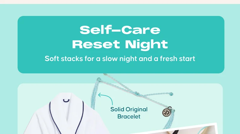 Self-Care Reset Night. Soft stacks for a slow night and a fresh start. Solid Original Bracelet