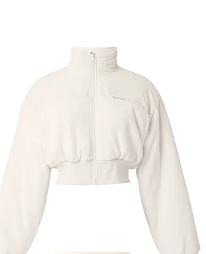 Polar Fleece Cropped Wintry Mix Jacket