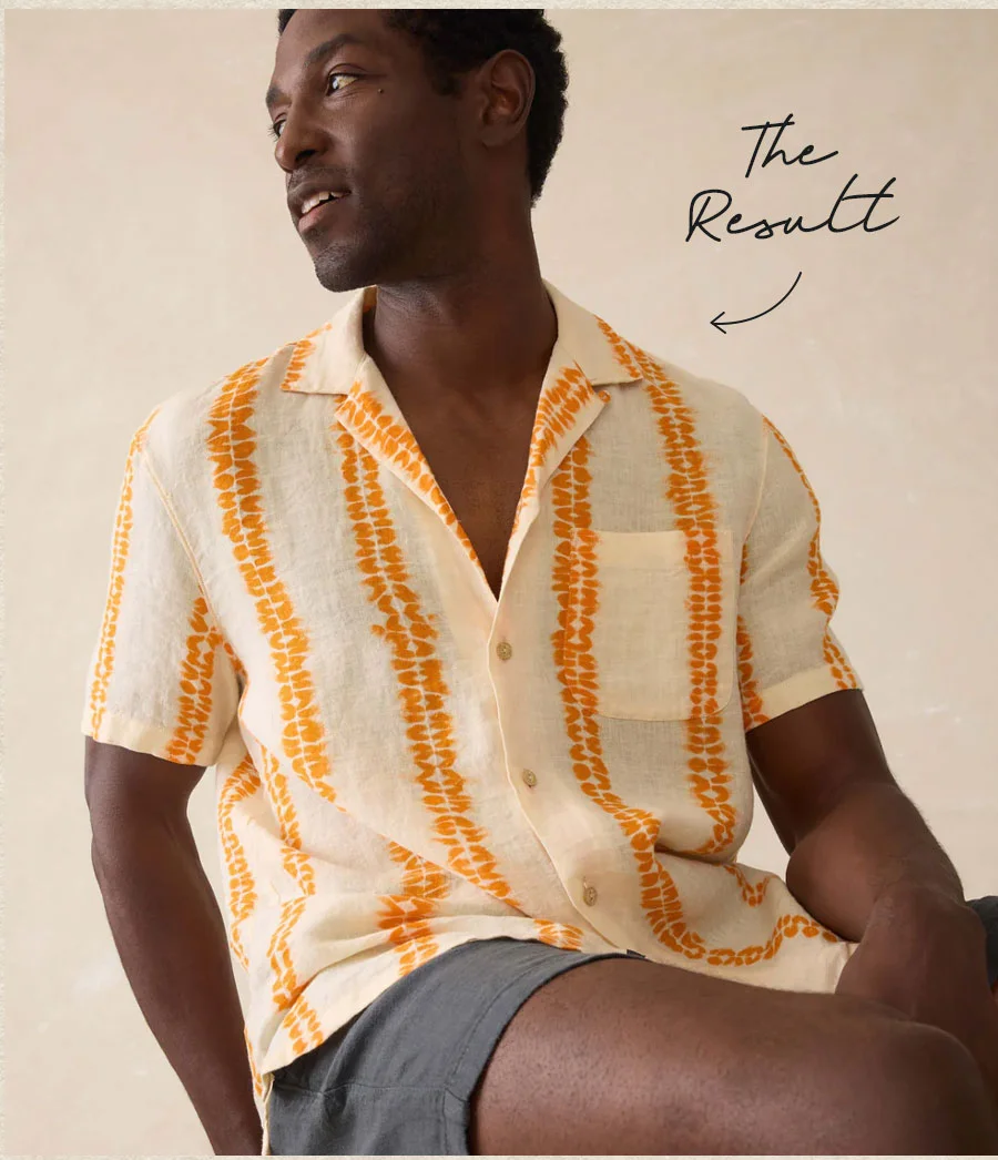 Short Sleeve Shibori Palma Linen Shirt