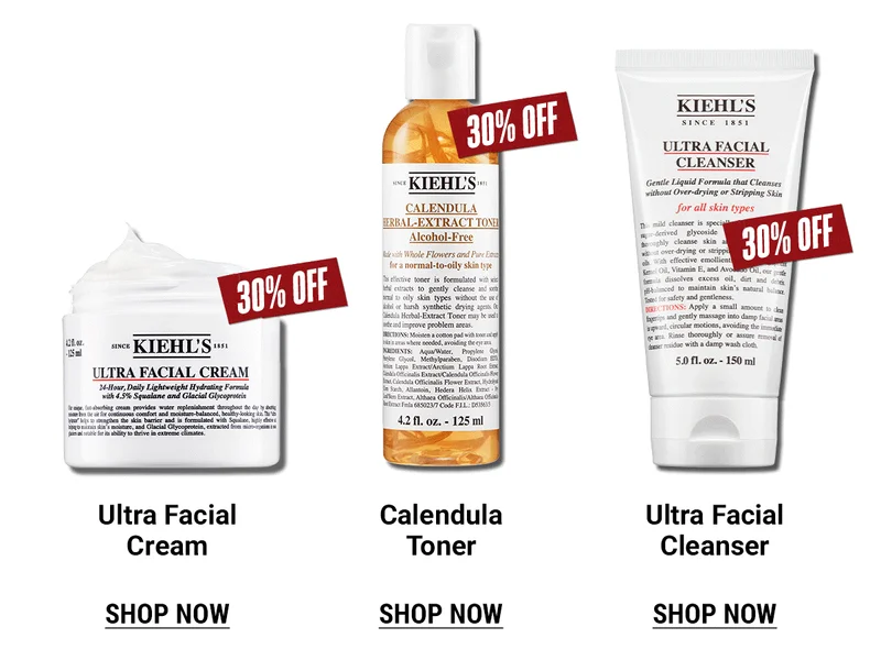 Ultra Facial Cream, Calendula Toner, Ultra Facial Cleanser