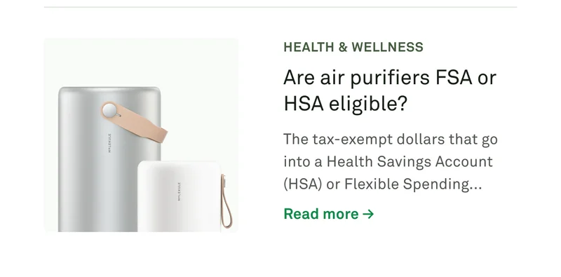 Are air purifiers FSA or HSA eligible?