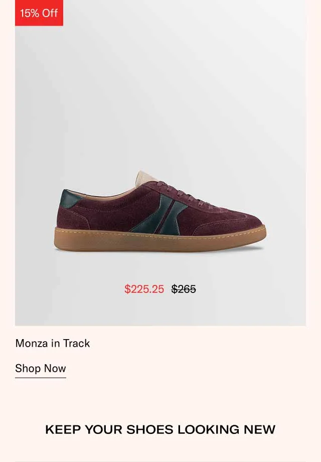 Monza in Track. Shop Now.