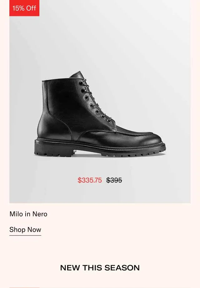 Milo in Nero. Shop Now
