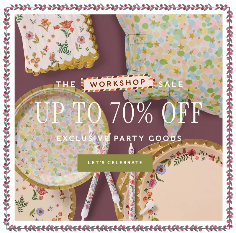 THE workshop SALE UP TO 70% OFF EXCLUSIVE Party goods