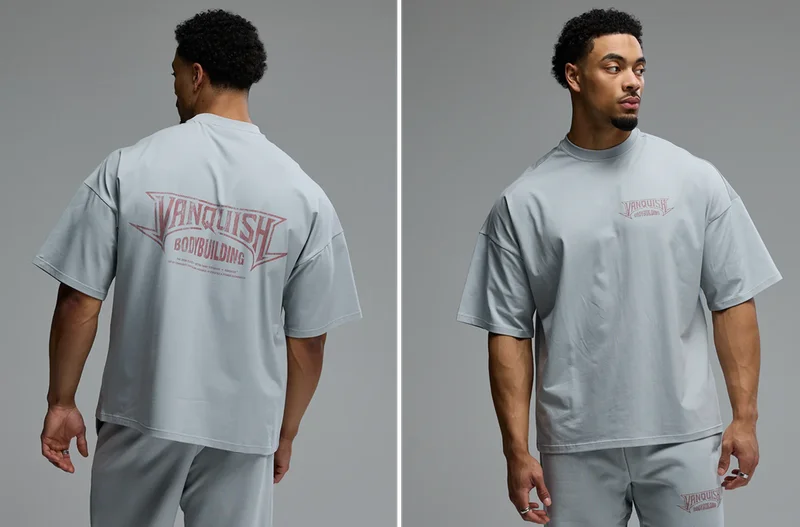 BODYBUILDING EMBLEM MIST OVERSIZED BOXY T SHIRT