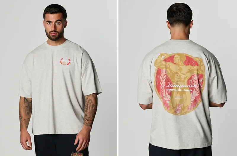 GOLDEN BOY ASH GREY BOXY OVERSIZED T SHIRT