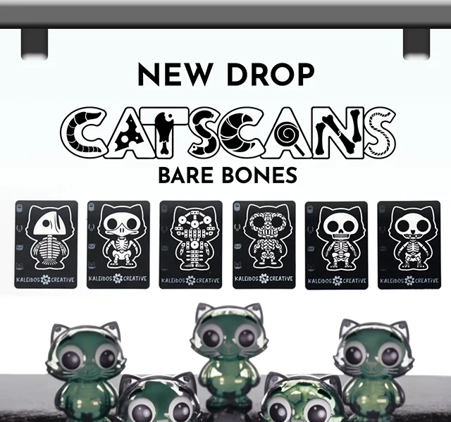 New Drop! Catscans Bare Bones. Kaleidos Creative Toys and Collectibles. Shop Now