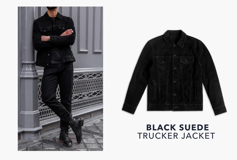 The Black Suede Trucker Jacket