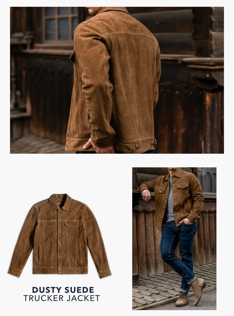 The Dusty Suede Trucker Jacket