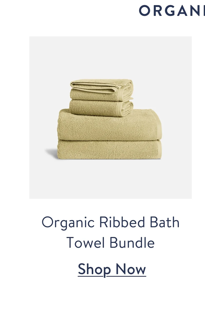 Organic ribbed bath towel bundle