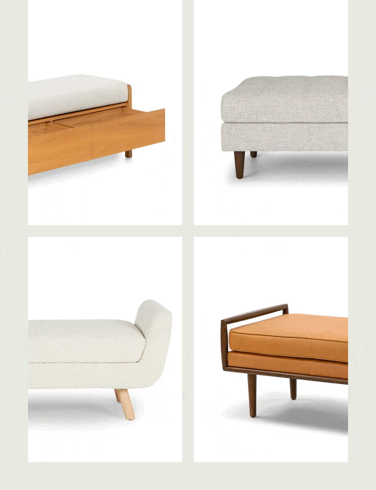 The original triple threat: seating, storage, and a statement. (It also quadruples as a luggage rack.) Shop benches.